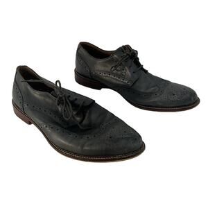 Joseph Abboud Black Leather Derby Shoe Men's Size 11 Preowned